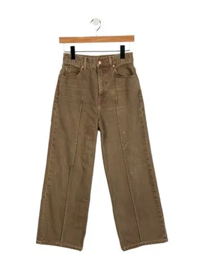 Pre-owned Ulla Johnson High-rise Wide Leg Jeans In Brown