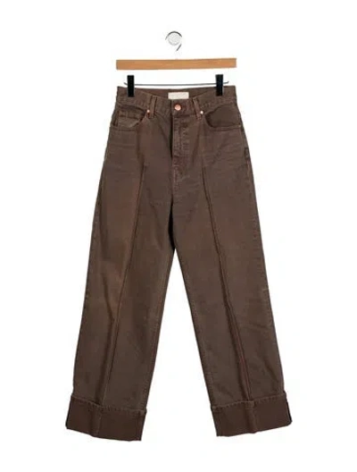 Pre-owned Ulla Johnson High-rise Wide Leg Jeans In Brown