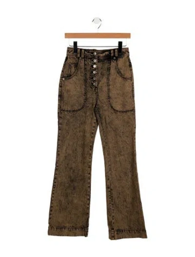 Pre-owned Ulla Johnson High-rise Wide Leg Jeans In Brown