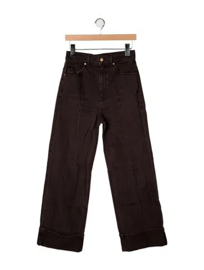 Pre-owned Ulla Johnson High-rise Wide Leg Jeans In Brown