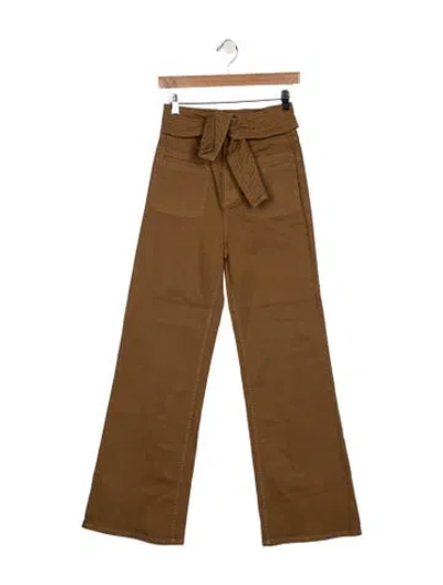 Pre-owned Ulla Johnson High-rise Wide Leg Jeans In Brown