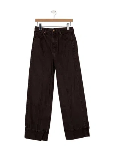 Pre-owned Ulla Johnson High-rise Wide Leg Jeans In Brown