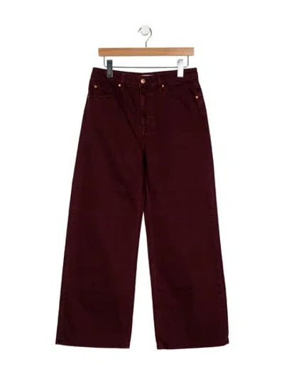 Pre-owned Ulla Johnson High-rise Wide Leg Jeans In Burgundy