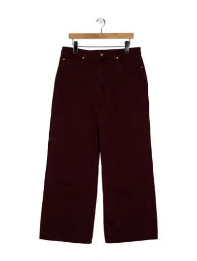 Pre-owned Ulla Johnson High-rise Wide Leg Jeans In Burgundy