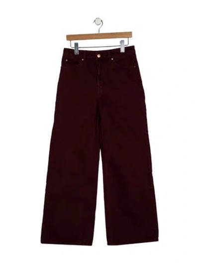 Pre-owned Ulla Johnson High-rise Wide Leg Jeans In Burgundy