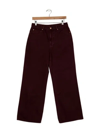 Pre-owned Ulla Johnson High-rise Wide Leg Jeans In Burgundy