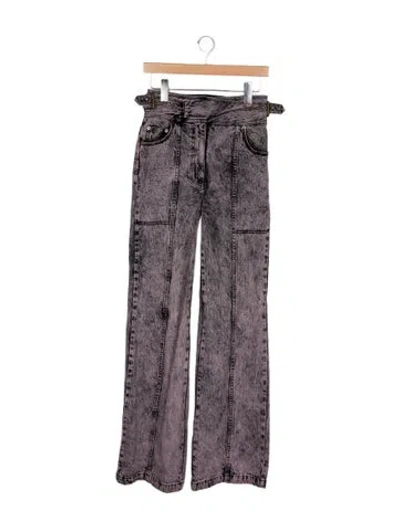Pre-owned Ulla Johnson High-rise Wide Leg Jeans In Gray