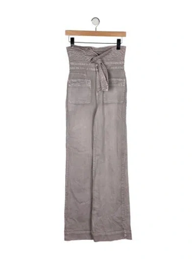 Pre-owned Ulla Johnson High-rise Wide Leg Jeans In Gray