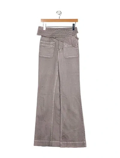 Pre-owned Ulla Johnson High-rise Wide Leg Jeans In Gray