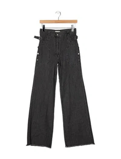 Pre-owned Ulla Johnson High-rise Wide Leg Jeans In Gray