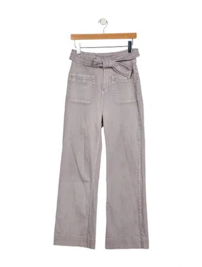 Pre-owned Ulla Johnson High-rise Wide Leg Jeans In Gray