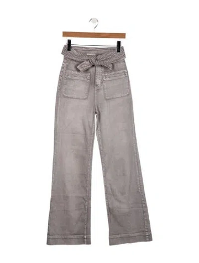 Pre-owned Ulla Johnson High-rise Wide Leg Jeans In Gray
