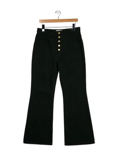 Pre-owned Ulla Johnson High-rise Wide Leg Jeans In Green