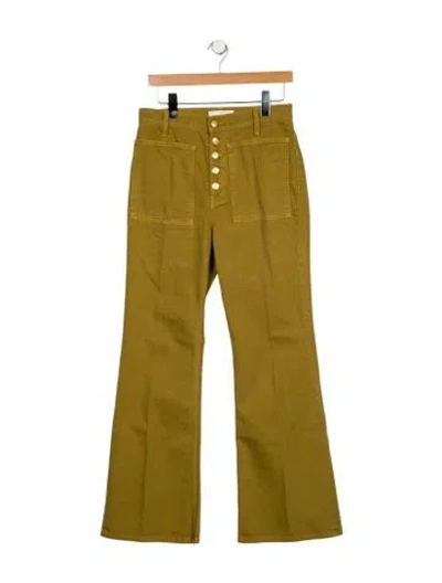 Pre-owned Ulla Johnson High-rise Wide Leg Jeans In Green