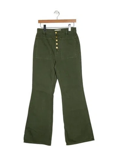 Pre-owned Ulla Johnson High-rise Wide Leg Jeans In Green