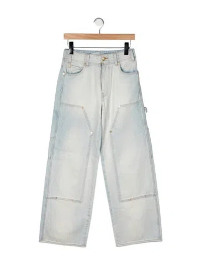 Pre-owned Ulla Johnson High-rise Wide Leg Jeans In Green