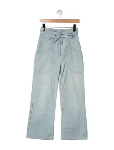 Pre-owned Ulla Johnson High-rise Wide Leg Jeans In Green