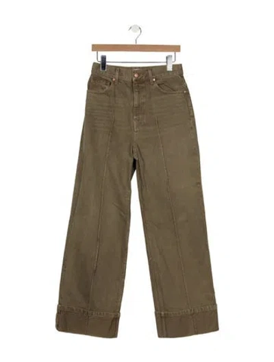 Pre-owned Ulla Johnson High-rise Wide Leg Jeans In Green