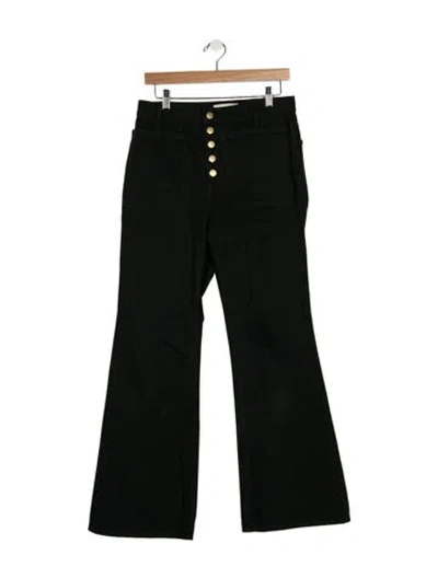 Pre-owned Ulla Johnson High-rise Wide Leg Jeans In Green