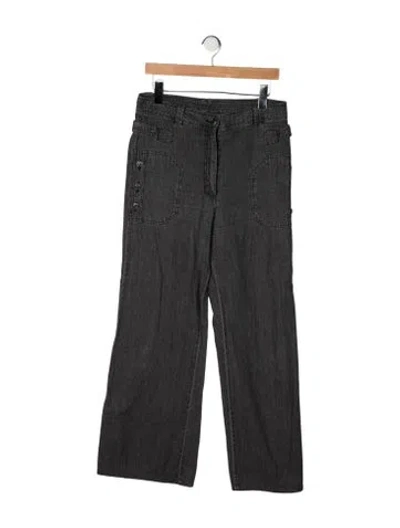 Pre-owned Ulla Johnson High-rise Wide Leg Jeans In Grey