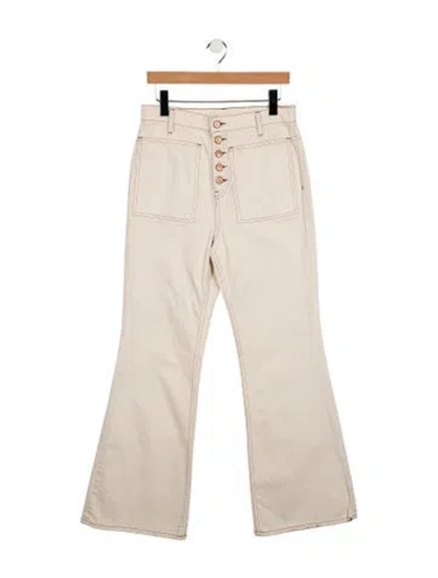 Pre-owned Ulla Johnson High-rise Wide Leg Jeans In Neutral