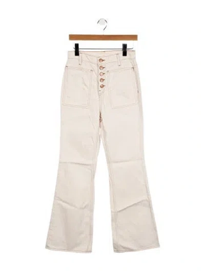 Pre-owned Ulla Johnson High-rise Wide Leg Jeans In Neutral