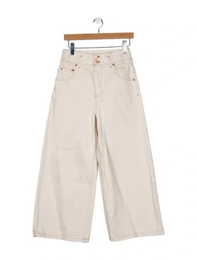 Pre-owned Ulla Johnson High-rise Wide Leg Jeans In Neutral