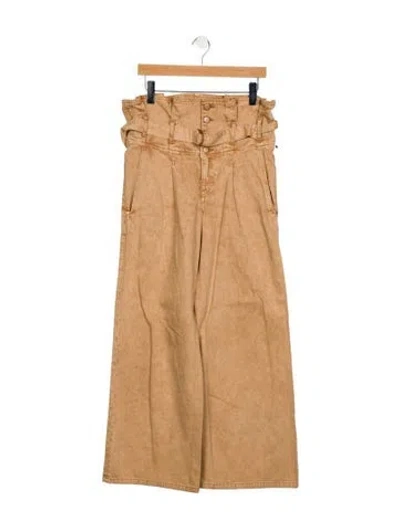 Pre-owned Ulla Johnson High-rise Wide Leg Jeans In Neutral