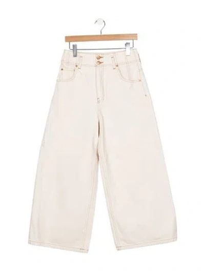 Pre-owned Ulla Johnson High-rise Wide Leg Jeans In Neutral