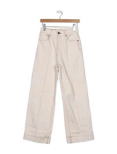 Pre-owned Ulla Johnson High-rise Wide Leg Jeans In Neutral