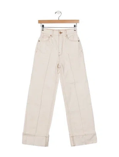 Pre-owned Ulla Johnson High-rise Wide Leg Jeans In Neutrals