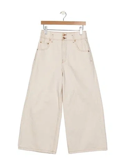 Pre-owned Ulla Johnson High-rise Wide Leg Jeans In Neutrals