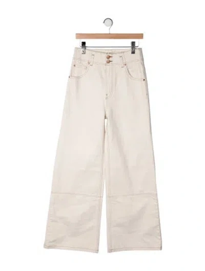 Pre-owned Ulla Johnson High-rise Wide Leg Jeans In Neutrals