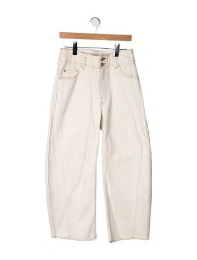 Pre-owned Ulla Johnson High-rise Wide Leg Jeans In Neutrals