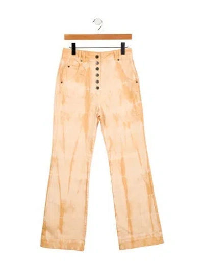Pre-owned Ulla Johnson High-rise Wide Leg Jeans In Orange
