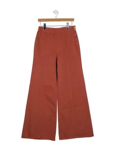 Pre-owned Ulla Johnson High-rise Wide Leg Jeans In Orange