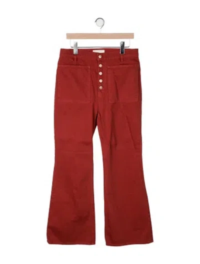 Pre-owned Ulla Johnson High-rise Wide Leg Jeans In Orange