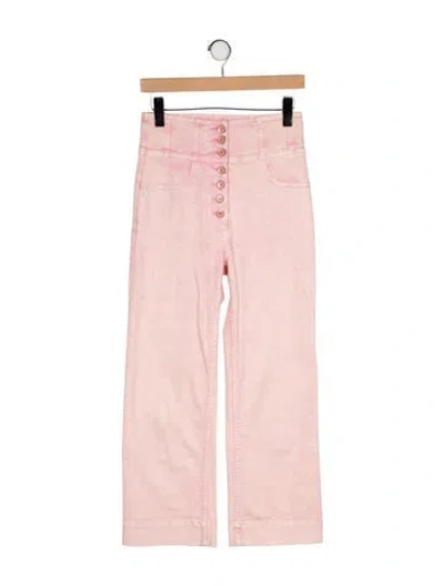 Pre-owned Ulla Johnson High-rise Wide Leg Jeans In Pink