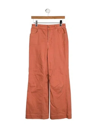 Pre-owned Ulla Johnson High-rise Wide Leg Jeans In Pink