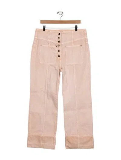 Pre-owned Ulla Johnson High-rise Wide Leg Jeans In Pink