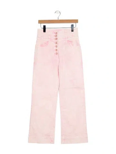Pre-owned Ulla Johnson High-rise Wide Leg Jeans In Pink