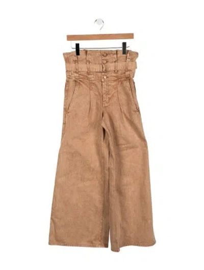 Pre-owned Ulla Johnson High-rise Wide Leg Jeans In Pink