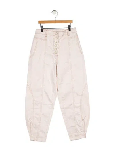 Pre-owned Ulla Johnson High-rise Wide Leg Jeans In Pink