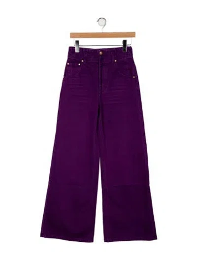 Pre-owned Ulla Johnson High-rise Wide Leg Jeans In Purple