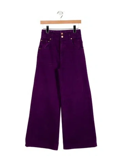 Pre-owned Ulla Johnson High-rise Wide Leg Jeans In Purple