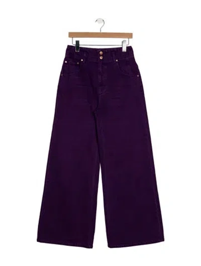 Pre-owned Ulla Johnson High-rise Wide Leg Jeans In Purple