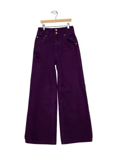 Pre-owned Ulla Johnson High-rise Wide Leg Jeans In Purple