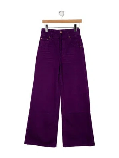 Pre-owned Ulla Johnson High-rise Wide Leg Jeans In Purple
