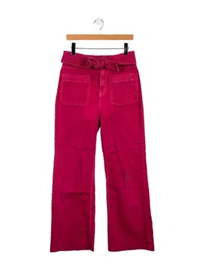 Pre-owned Ulla Johnson High-rise Wide Leg Jeans In Red