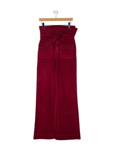 Pre-owned Ulla Johnson High-rise Wide Leg Jeans In Red
